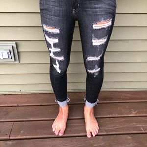 KanCan Destructed Ankle Skinny Jeans
